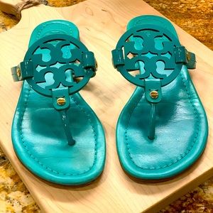 Hard to find Turquoise Size 7.5 Tory Burch Miller Sandal